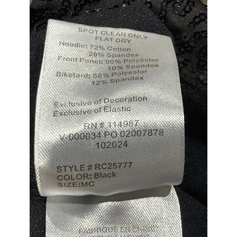Revolution Dancewear‎ Romper Girls MC Black Sequin Sleeveless Performance EUC